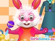 Игра Эльза купает пасхального зайца